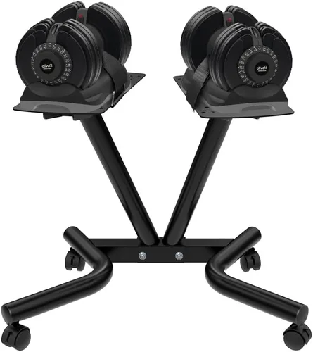 Vista 2 de ATIVAFIT Soporte Ajustable para Mancuernas Soporte de Mancuernas de Dial de Fitness con Cinturón Ajustable para Set de Gimnasio en Casa