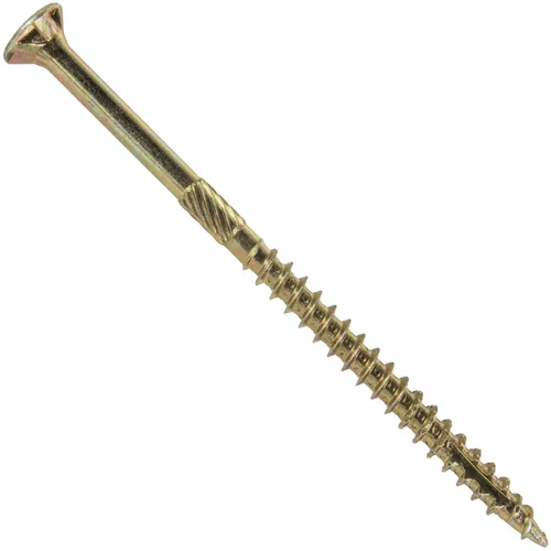 Vista 258 de 8 x 1 revestimiento exterior recubierto de bronce, tornillo de madera multiusos compatible con ACQ, cabeza plana Torx/Star Drive de 1 libra, 288
