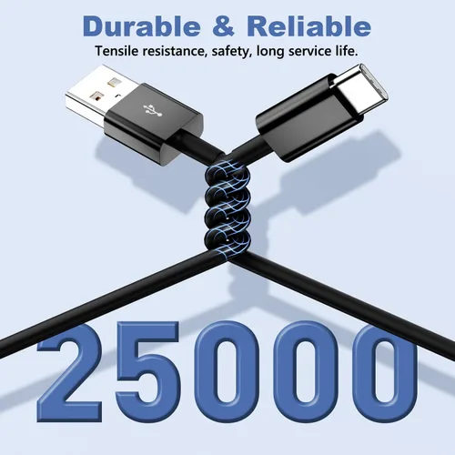 Vista 7 de Cargador de teléfono portátil USB A a C, cable de carga rápida compatible con iPhone 17 Pro Max 15 Plus 17 Air/iPad Pro 13 Air/Samsung Galaxy S25