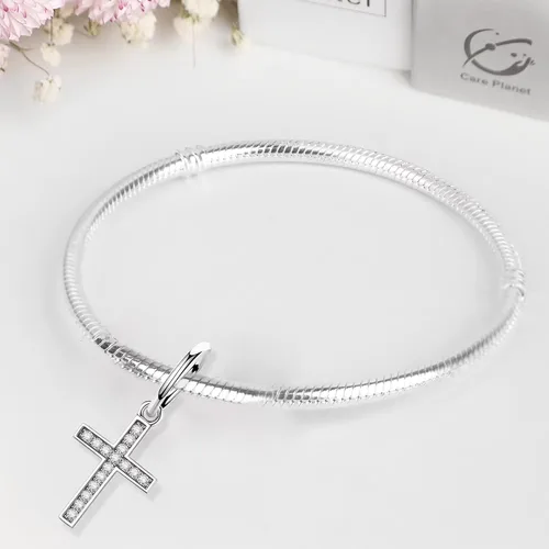 Vista 4 de Abalorios de plata de ley 925 para pulseras Pandora, regalos de joyería para mujer y niña.