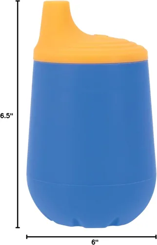 Vista 7 de Nuby First Training Cup Set - Juego de vasos de silicona con boquilla y pajita, 4 onzas, más de 6 meses, color azul