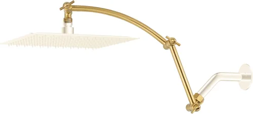 Vista 18 de Hibbent Brazo de Extensión para Cabezal de Ducha Totalmente Metálico de 10'', Latón Sólido Flexible Ajustable en Altura y Ángulo, Extensor de Brazo
