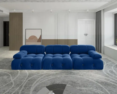 Vista 10 de JACH Sofá modular convertible de 104 pulgadas, sofás minimalistas de terciopelo de mediados de siglo, sofá ancho de 3 asientos moderno de lujo