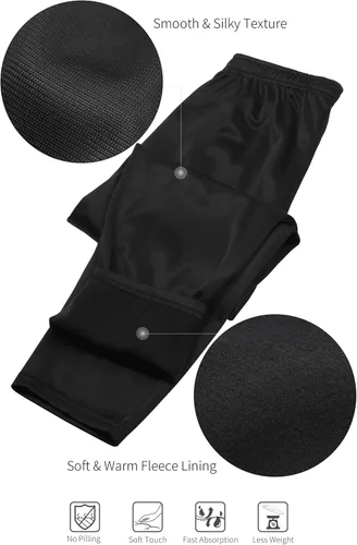 Vista 3 de Resinta Paquete de 4 pantalones deportivos para niños, pantalones deportivos de forro polar con bolsillos y cordón
