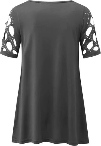Vista 3 de Women's Top T Shirt Short Sleeve Casual Summer Outdoors Blouse Women Outer Wear Heart Print Tees & Blouses Tank Tunic Top