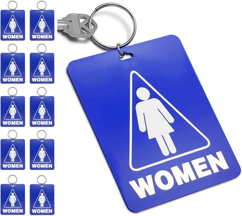 Vista 8 de Lucky Line - Etiqueta para llave de baño para hombre, plástico con llavero dividido para restaurante, oficina, gasolinera, 1 paquete (53101) grande