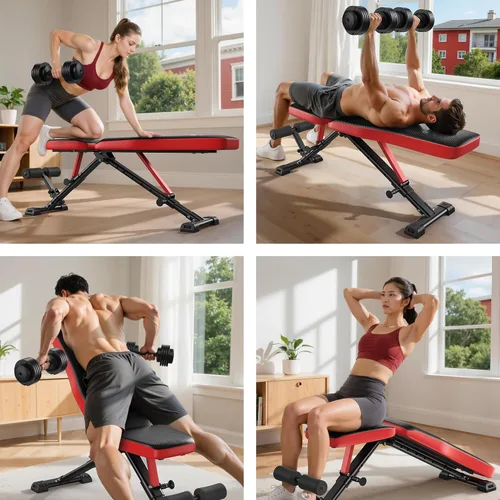 Vista 5 de FLYBIRD Adjustable Weight Bench, Full Body Workout Bench for Home Garage Gym Strength Training, Incline Flat Decline for Sit Up Bench Press