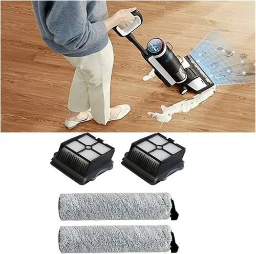 Vista 2 de Filtros Cepillos de Rodillo Partes de Aspiradora Compatible con Tineco Floor ONE S3 e IFloor 3 Cepillos de Rodillo Accesorios Elementos