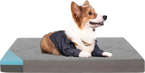 Vista 25 de Cama refrescante para perros grandes, cama ortopédica de espuma viscoelástica para mascotas con funda extraíble lavable, ideal para perros Rosa