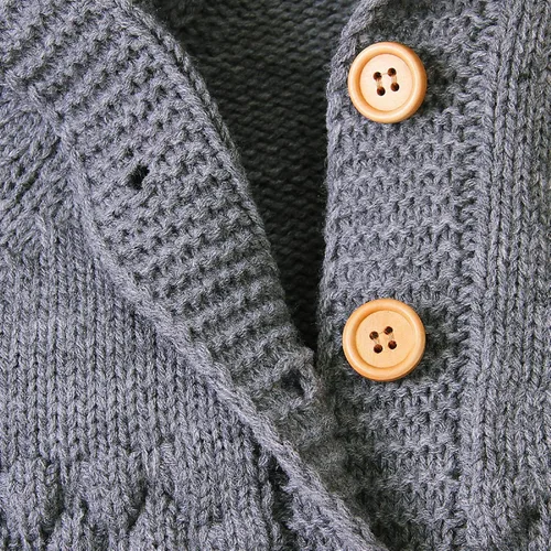 Vista 6 de Camidy Enterizo de punto para bebé niño y niña, sudadera con capucha para bebé, overol de una sola pieza, ropa exterior