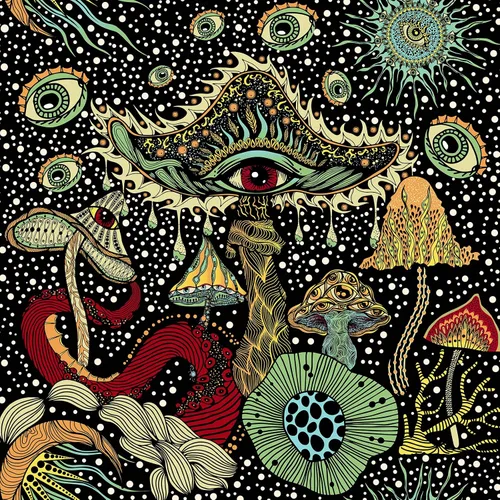 Vista 12 de WENMER Papel tapiz bohemio de hongos de despegar y pegar de 17.7 pulgadas x 39.4 pies - Papel de contacto de plantas/ojos/hongos, vinilo floral