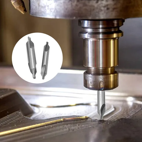 Vista 5 de Saihisday Juego de brocas centrales M2 HSS Centrado Starter Broca 60 grados Avellanador Herramientas para torno Metalworking