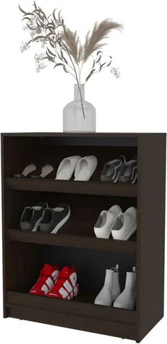 Vista 4 de Oatman Shoe Rack with Open Storage, Wengue