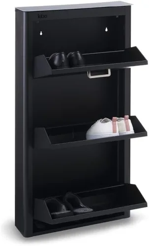 Vista 4 de DON HIERRO KIBO Organizador de 9 pares de zapatos Estante para zapatos para organización de armario Zapatero vertical estrecho Zapatero