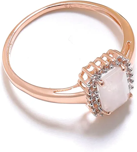 Vista 5 de YoTreasure Anillo de piedra lunar de 1.52 quilates sólido de oro rosa de 10 quilates, Metal Metal Piedra preciosa, piedra de luna