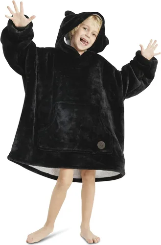 Vista 21 de THREE POODLE - Manta con capucha portátil para mujeres, sudadera con capucha de sherpa de gran tamaño para adultos hombres, mantas con capucha