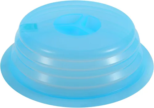 Vista 5 de Kichwit, cubierta de plato para microondas de silicona plegable, apta para lavavajillas y sin BPA, azul, 10.2