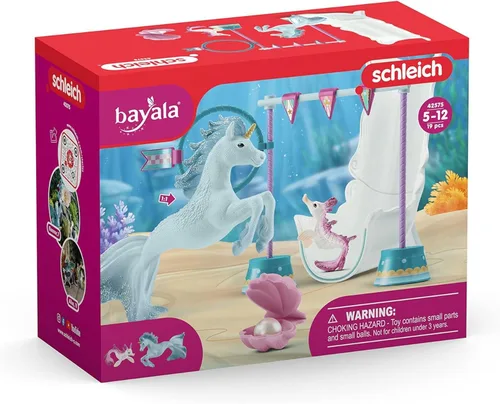 Vista 8 de Schleich bayala, regalos de unicornio para niñas y niños, juego de 18 piezas de torneo submarino mágico con juguetes de animales de sirena, a partir