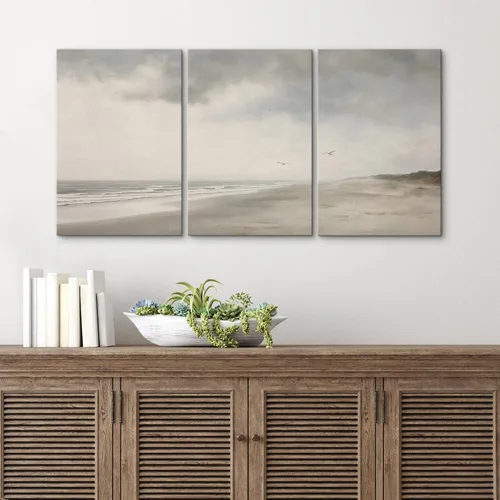 Vista 407 de wall26 Lienzo enmarcado para pared, juego de arte de acuarela pastel, paisaje rural, ilustraciones con formas abstractas, arte moderno, decorativo