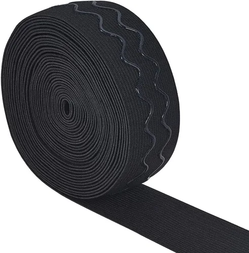 Vista 8 de BENECREAT Cinta elástica de silicona antideslizante de 10 yardas, bobina elástica negra de 0.73 pulgadas, cinta elástica de silicona elástica tejida
