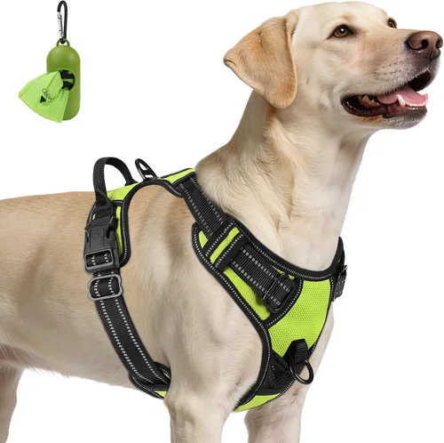 Vista 44 de Joytale Arnés sin tirones para perros pequeños, chaleco reflectante para mascotas con clip frontal, arnés acolchado suave ajustable con asa de fácil