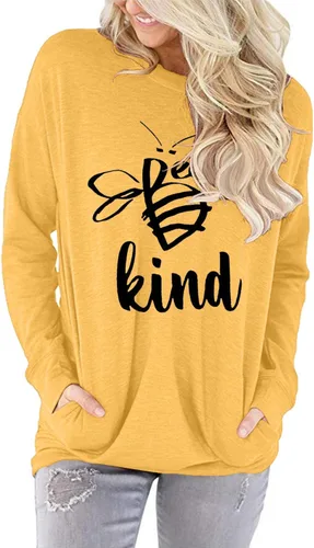 Vista 2 de Angerella - Blusas casuales con bolsillos y de corte holgado para mujer