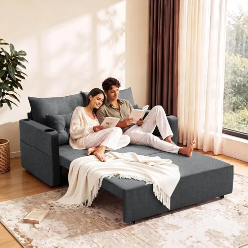Vista 4 de Krcix Sofá cama 3 en 1, sofá cama extraíble de 56 pulgadas, sofá biplaza