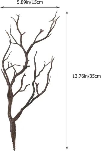 Vista 3 de Sewroro Ramas de árbol artificiales, 4 piezas de plástico artificial seco, rama de árbol, ramas de manualidades, ramas de cornamenta, ramas
