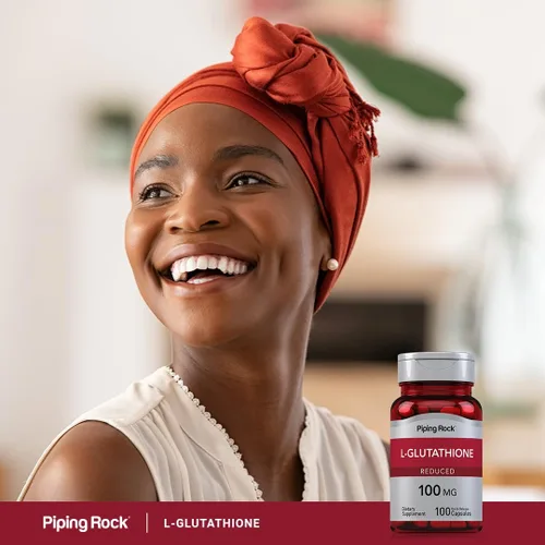 Vista 6 de Piping Rock Suplemento de glutatión L 100 mg 100 cápsulas Forma reducida Sin OMG, sin gluten
