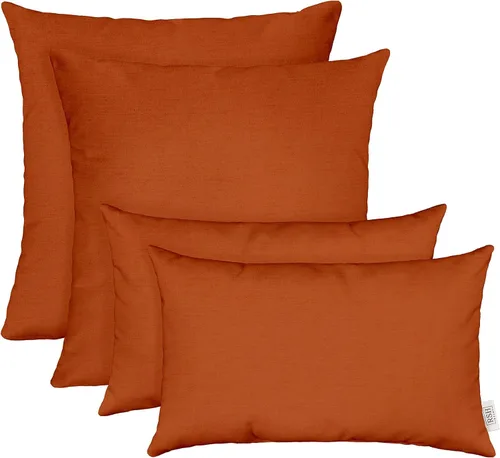 Vista 9 de RSH DECOR: Sunbrella Juego de 4 almohadas lumbares y cuadradas 20 x 12 pulgadas y 17 x 17 pulgadas Tela resistente al agua y a la decoloración