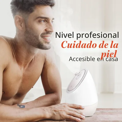Vista 7 de Vanity Planet Aira - Vaporizador facial iónico (beige) – Limpiador de poros que desintoxica, limpia e hidrata – Boquilla ajustable, tanque de agua