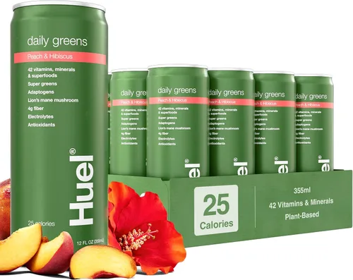 Vista 10 de Huel Daily Greens listas para beber Superfood Super Greens 0.14 oz Fibra
