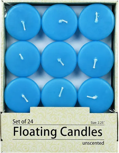 Vista 2 de Zest Candle Velas flotantes de 24 piezas, 2.25 pulgadas, turquesa