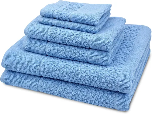 Vista 2 de Classic Turkish Towels Meital - Juego de 6 piezas: azul