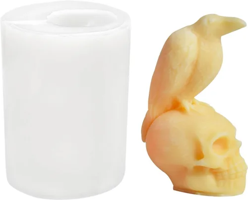 Vista 12 de Molde de vela de Halloween para hacer velas, molde de silicona 3D para fundición de resina, bricolaje yeso, arcilla polimérica, decoración del hogar