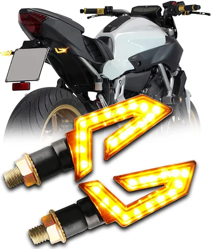 Vista 8 de DREAMIZER 4 luces intermitentes de motocicleta con flecha, 15 LED, 12 V, intermitentes de motocicleta, lámpara ámbar, compatible con motocicletas