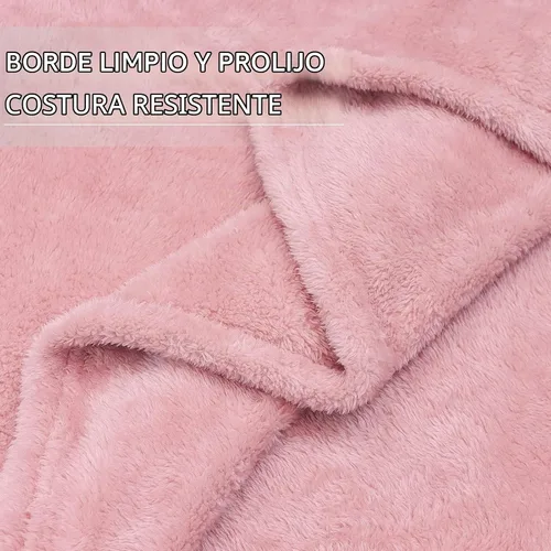 Vista 6 de MUGD Manta rosa para cama, manta de forro polar rosa claro, mantas suaves para mujeres y niñas, bonita decoración del hogar B-bean Rosa