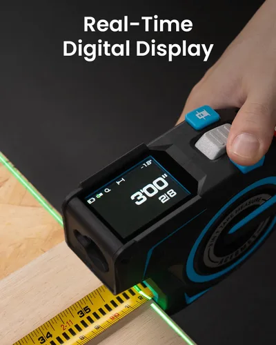Vista 12 de ACEGMET Cinta métrica digital de 12 pies con medidor de distancia láser