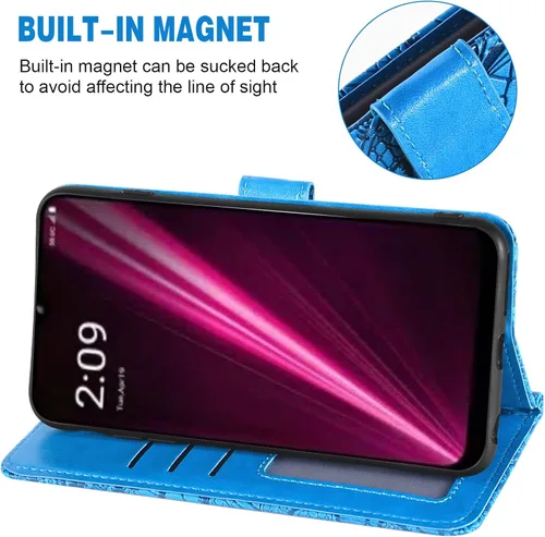 Vista 4 de Asuwish Funda de teléfono para T-Mobile Revvl 6 5G 2022 con protector de pantalla y funda de cartera de encaje con soporte para tarjetas Tmobile