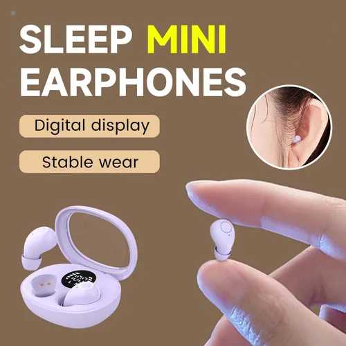 Vista 4 de Mini auriculares inalámbricos invisibles Bluetooth 5.4 en auriculares de Púrpura