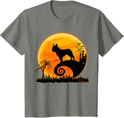 Vista 116 de Camiseta divertida de disfraz de Halloween para perro y luna de Bulldog francés, Negro, S