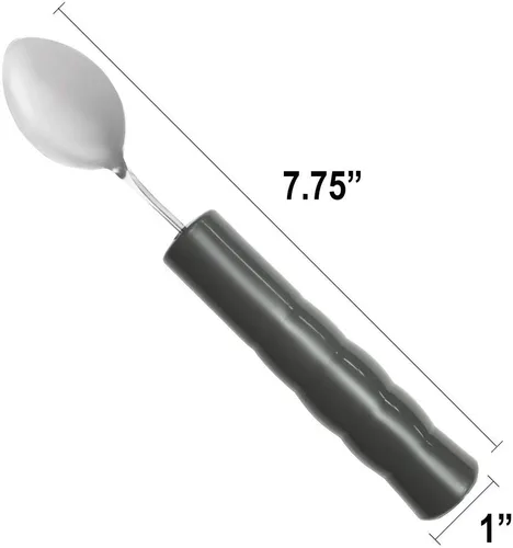 Vista 4 de Rehabilitation Advantage Cucharilla pesada con mango de plástico sólido (paquete de 2)