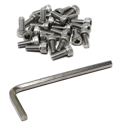 Vista 44 de iexcell Kit de tornillos de cabeza hexagonal de acero inoxidable 304, 100 unidades M2 x 0.157 in, paso de rosca de 0.016 in