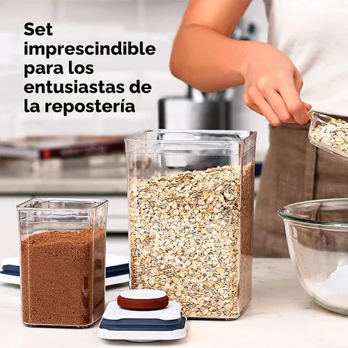 Vista 3 de OXO Good Grips Juego de 8 Recipientes de Almacenamiento POP para Elementos Esenciales de Repostería