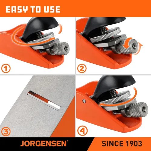 Vista 6 de JORGENSEN 3.5" Mini cepilladora de madera - Mini cepilladora de mano para carpintería, bloque plano, pequeña mano plana para recorte, cepillado