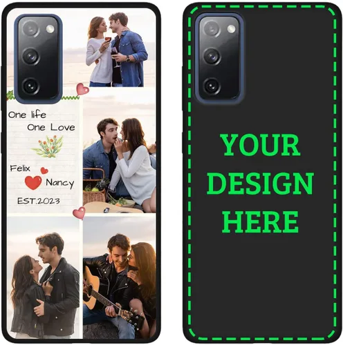 Vista 8 de Funda de teléfono con foto personalizada para Samsung Galaxy S20 FE 5G con imagen, texto, logotipo, nombre, delgada, suave, cubierta negra, regalo