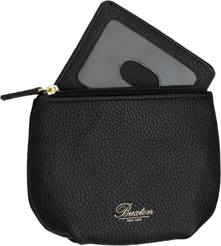 Vista 2 de Buxton Pebble Pik-Me-Up - Bolsa plisada para monedas, color negro, Negro