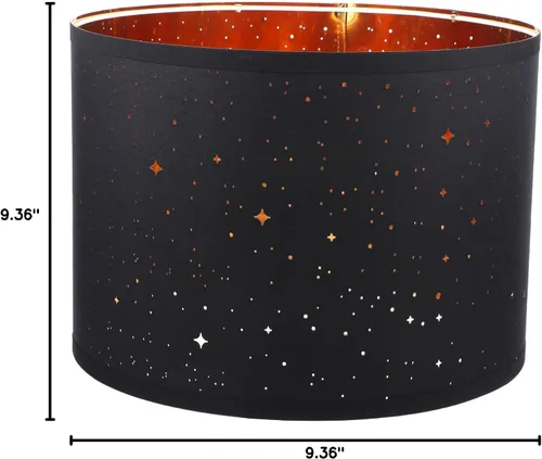 Vista 10 de Pantalla de lámpara de mesa, pantalla de repuesto para lámpara de tambor estrellado, pantalla de barril de estrella, clip, cubierta de luz