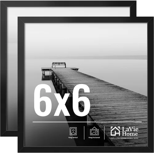Vista 44 de LaVie Home Paquete de 2 marcos de fotos 2x3, marco de exhibición 2 x 3, marco de 2x3 negro con plexiglás HD, marco de exhibición para vertical u