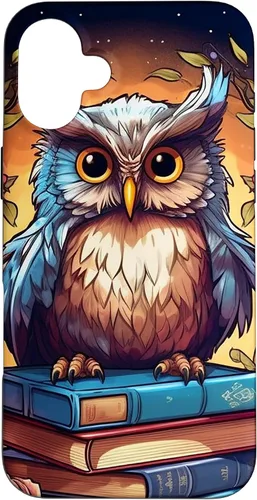 Vista 22 de Funda para bibliotecario para iPhone 16 Owl Book Lover